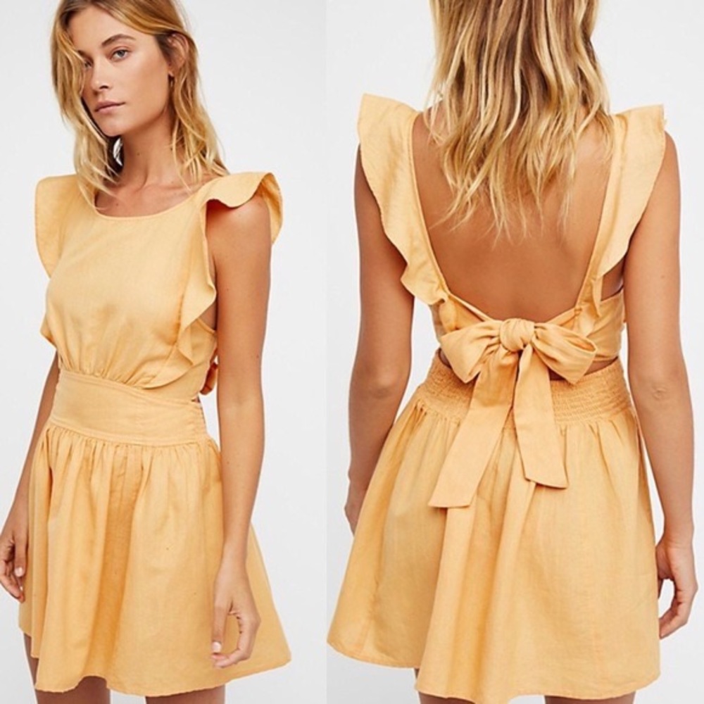 Free People Tie Bow Open Back Dress